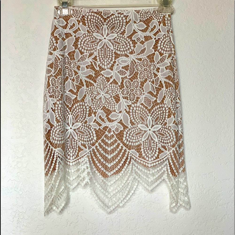 For Love and Lemons white lace skirt XS